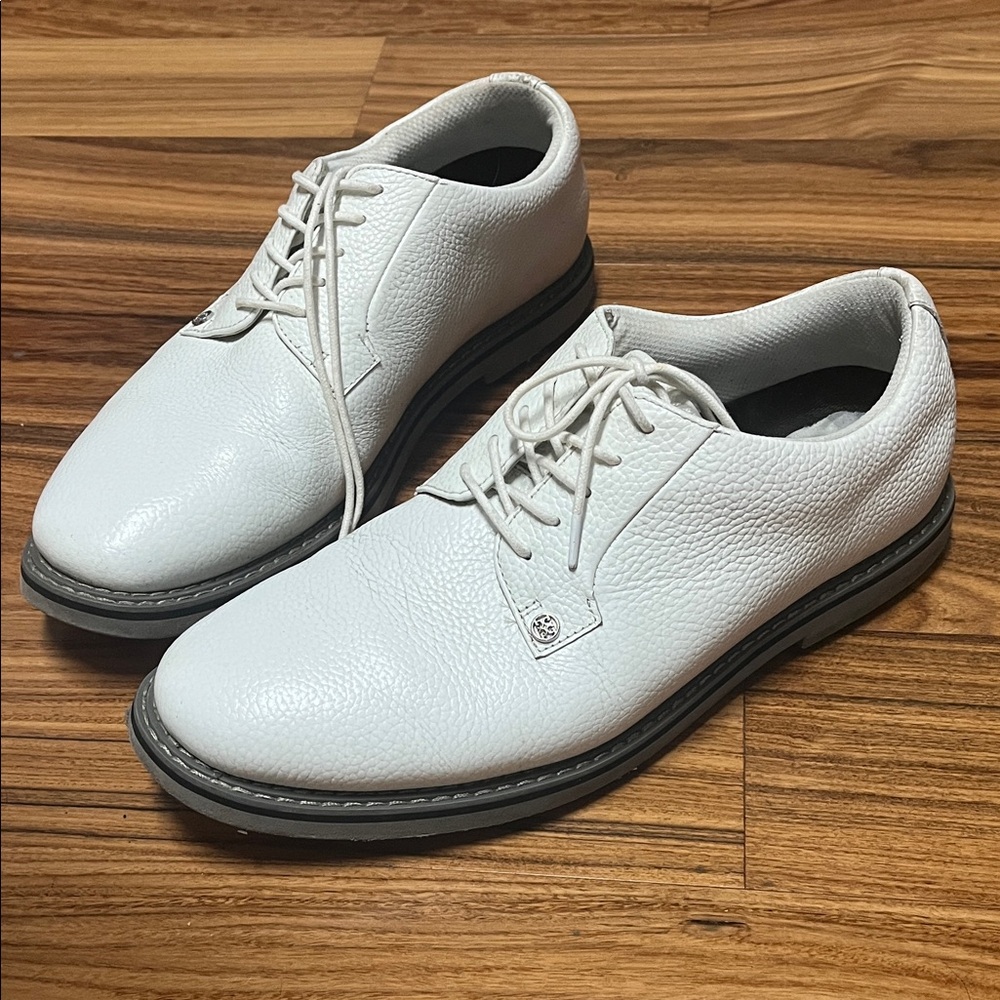 G-Fore Gavallanter White Leather Men's Spikeless Golf Shoes - Picture 2 of 15